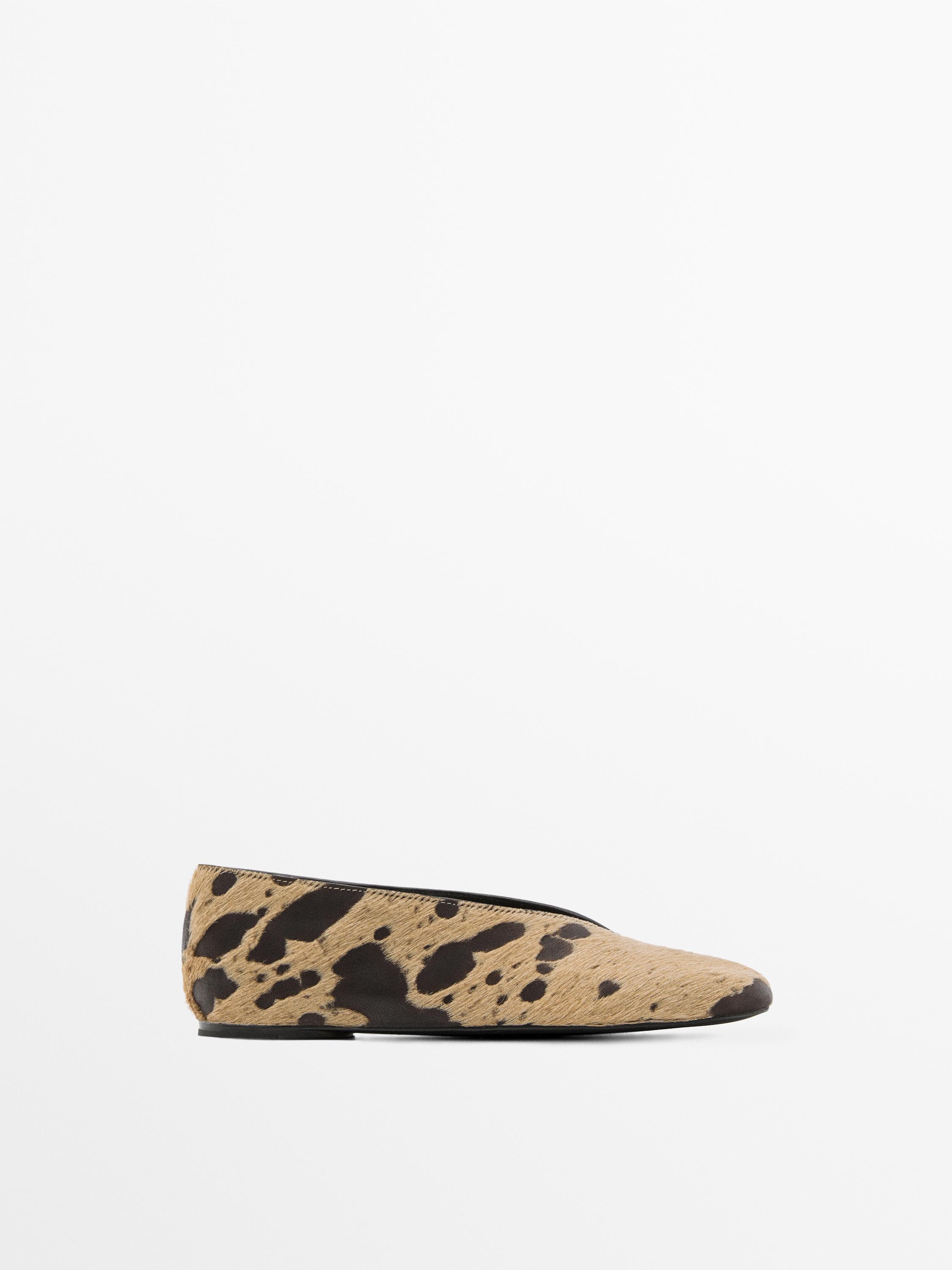Animal print ballet flats